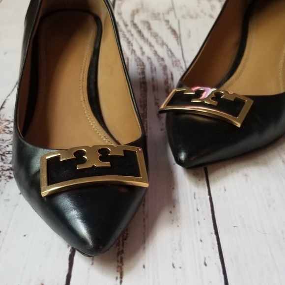 Tory Burch GiGi Leather Pointed Toe Pumps Black - Picture 8 of 15